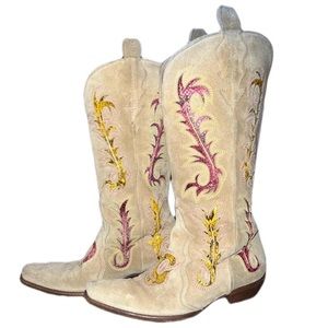 SOLD Dolce & gabbana vintage suede cowboy boots- coachella